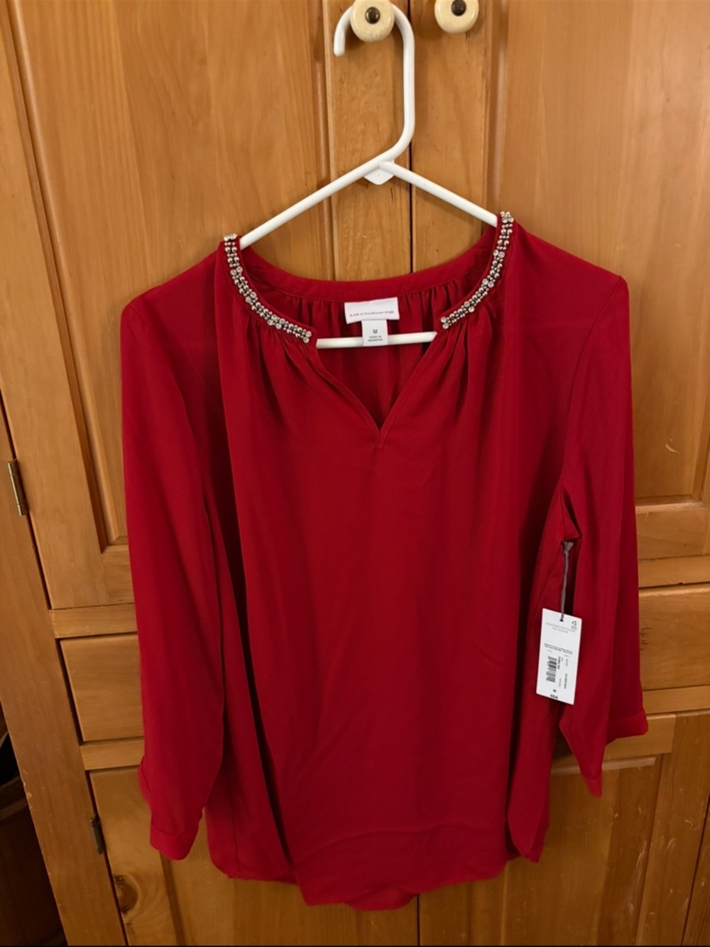 Liz Claiborne NWT Rumba Red blouse
